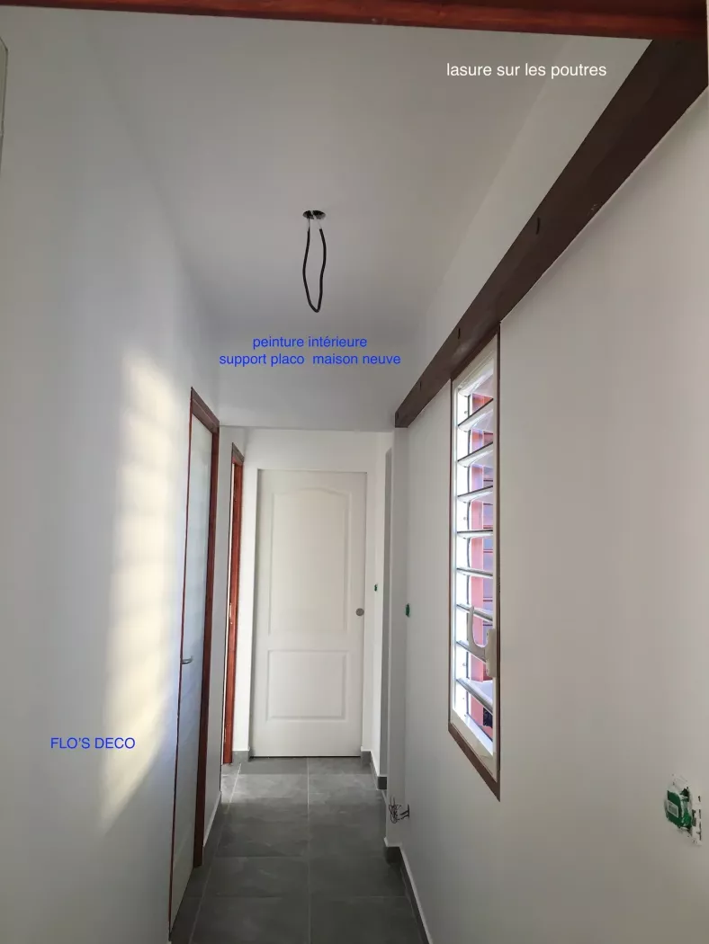 peinture veloutée (interieur) poutres en lasure